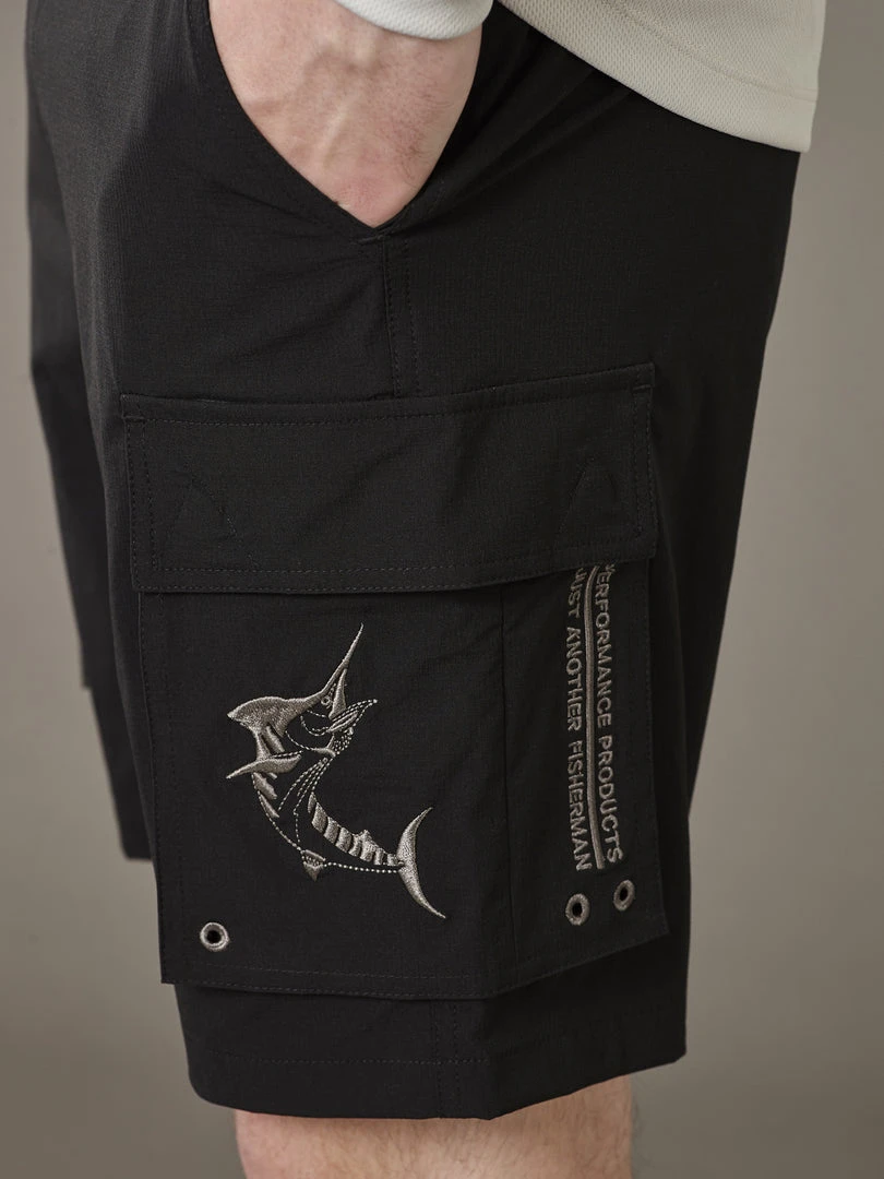Just Another Fisherman Apparel ANGLER TECH CARGO SHORTS - BLACK 8 Just Another Fisherman Apparel ANGLER TECH CARGO SHORTS - BLACK