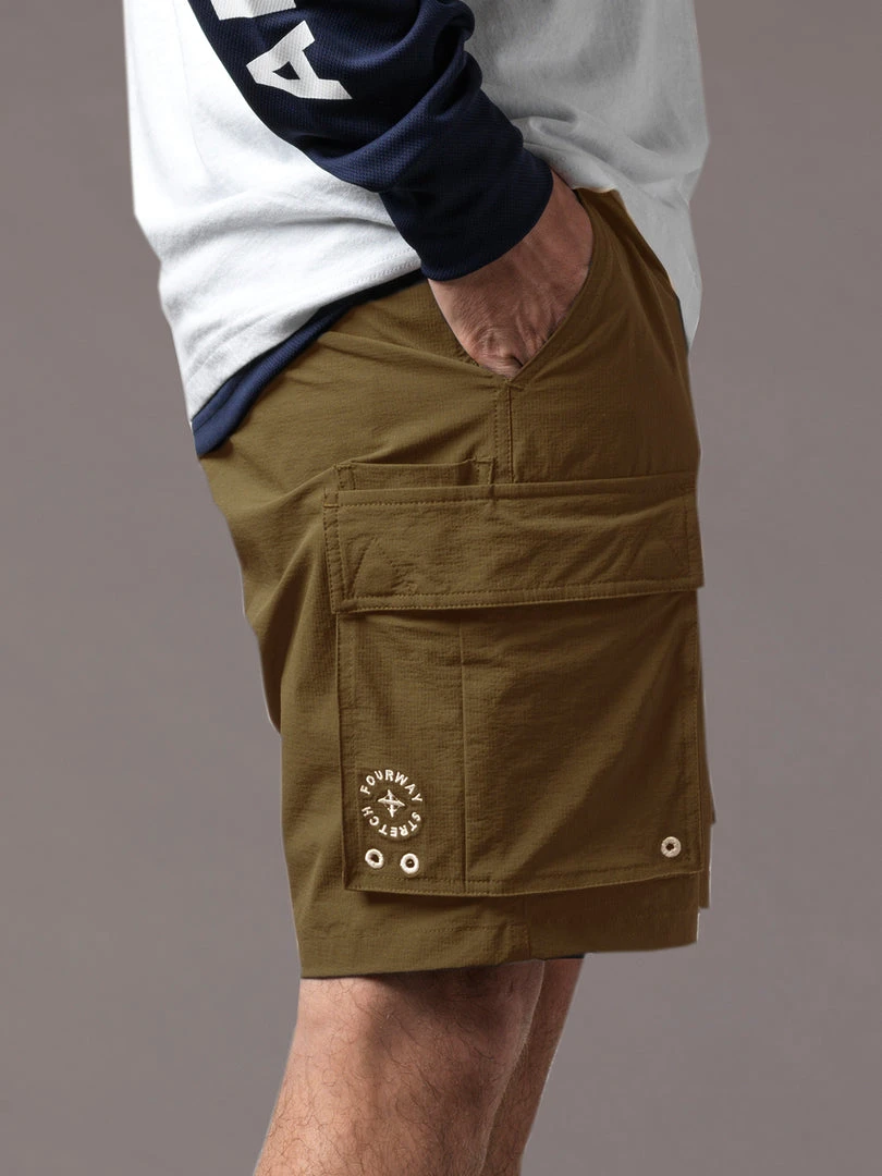 Just Another Fisherman ANGLER TECH CARGO SHORTS - KHAKI Apparel 7 Just Another Fisherman ANGLER TECH CARGO SHORTS - KHAKI Apparel