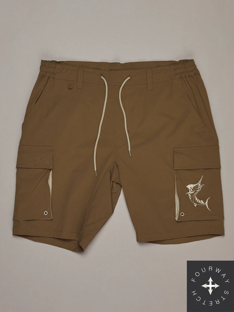 Just Another Fisherman ANGLER TECH CARGO SHORTS - KHAKI Apparel 3 Just Another Fisherman ANGLER TECH CARGO SHORTS - KHAKI Apparel