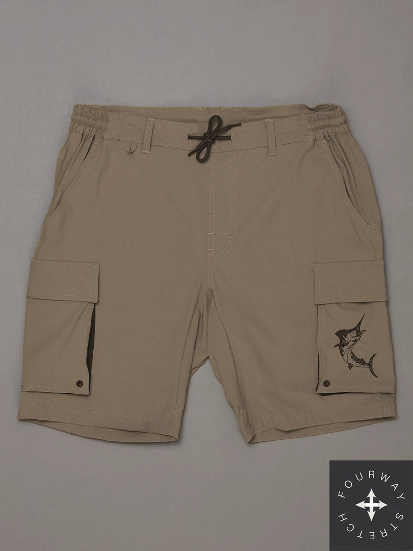 Just Another Fisherman Apparel ANGLER TECH CARGO SHORTS - TAUPE 3 Just Another Fisherman Apparel ANGLER TECH CARGO SHORTS - TAUPE
