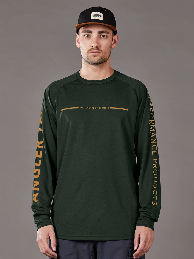 Just Another Fisherman Apparel ANGLER TECH LS TEE - PINE/ORANGE 4 Just Another Fisherman Apparel ANGLER TECH LS TEE - PINE/ORANGE