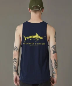 Just Another Fisherman BLUEWATER CRITTERS SINGLET - NAVY Apparel