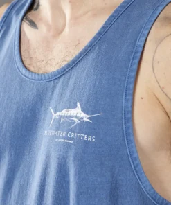 Just Another Fisherman BLUEWATER CRITTERS SINGLET - DEEP BLUE Apparel
