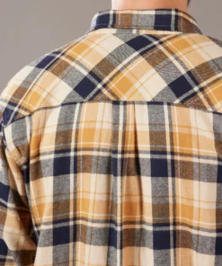 Just Another Fisherman Apparel BOATYARD SHIRT - BONE BROWN/NAVY CHECK