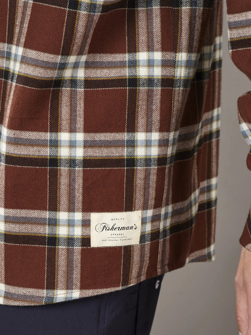 Just Another Fisherman BOATYARD SHIRT - BROWN CHECK Apparel 7 Just Another Fisherman BOATYARD SHIRT - BROWN CHECK Apparel