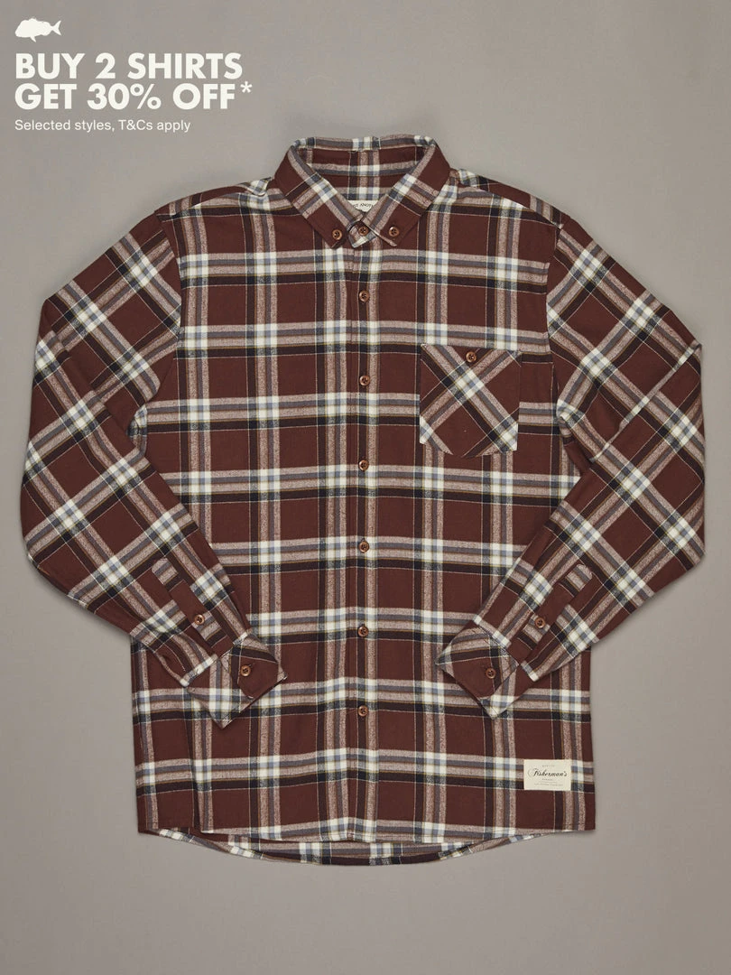 Just Another Fisherman BOATYARD SHIRT - BROWN CHECK Apparel 3 Just Another Fisherman BOATYARD SHIRT - BROWN CHECK Apparel