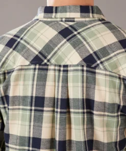 Just Another Fisherman BOATYARD SHIRT - MOSS/NAVY CHECK Apparel