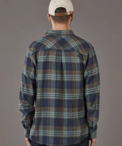 Just Another Fisherman Apparel BOATYARD SHIRT - OLIVE/BLUE