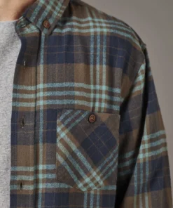 Just Another Fisherman Apparel BOATYARD SHIRT - OLIVE/BLUE