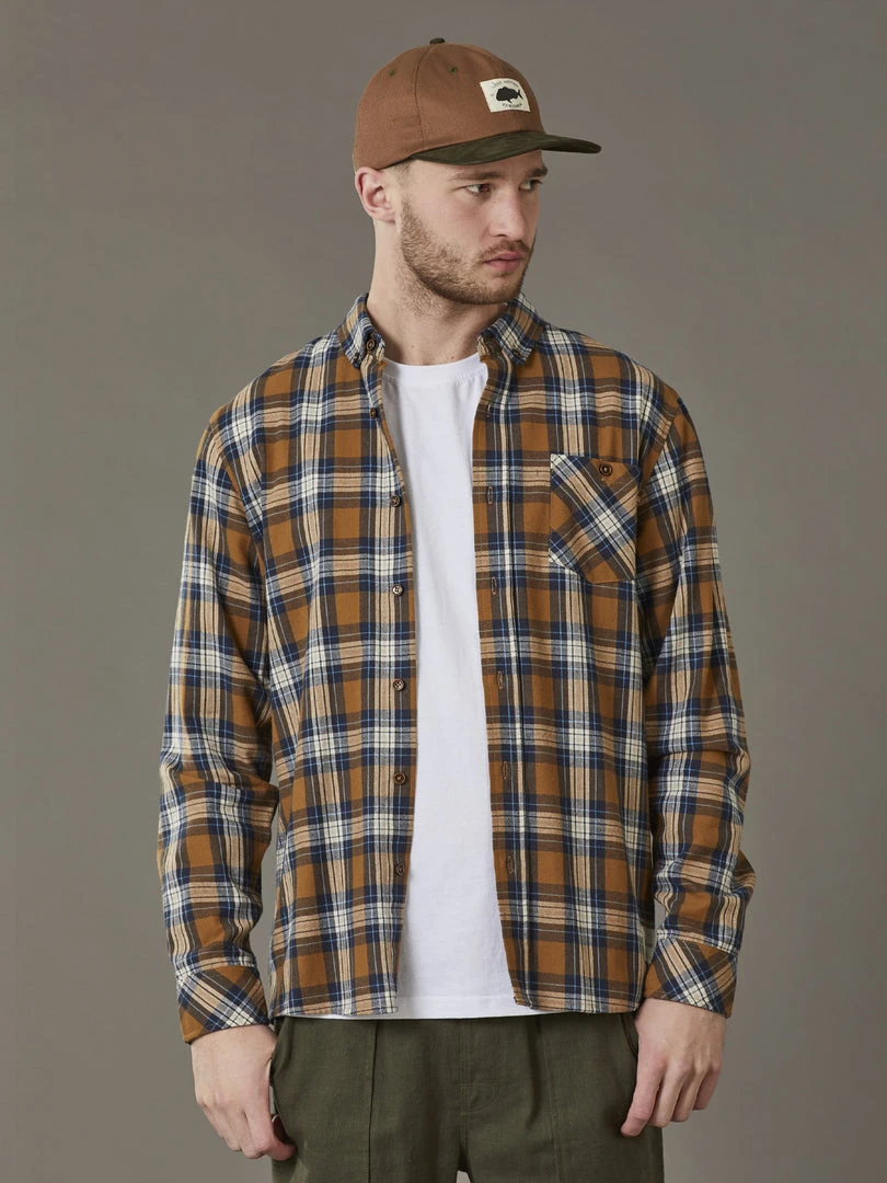 Just Another Fisherman BOATYARD SHIRT - TABACCO CHECK 4 Just Another Fisherman BOATYARD SHIRT - TABACCO CHECK