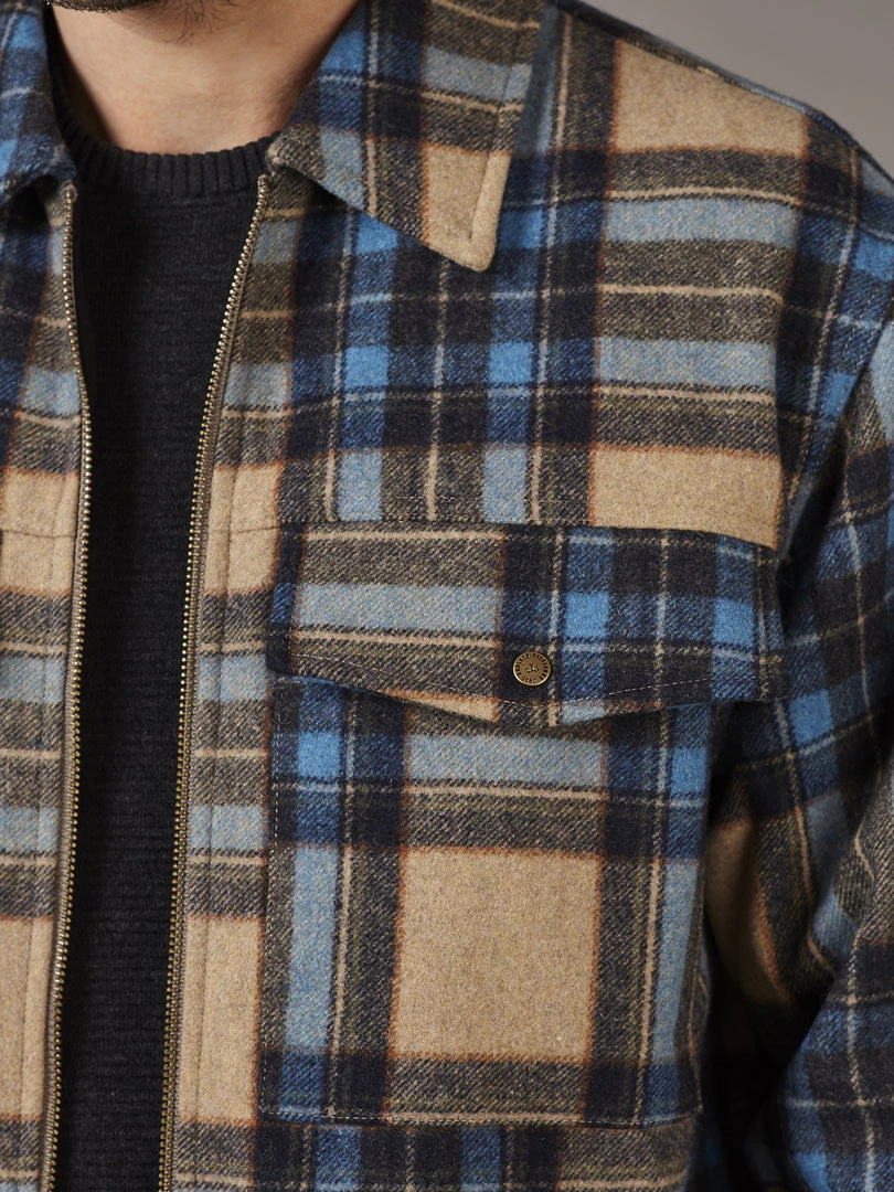 Just Another Fisherman Apparel CABIN CHECK JACKET - TAN/BLUE 8 Just Another Fisherman Apparel CABIN CHECK JACKET - TAN/BLUE