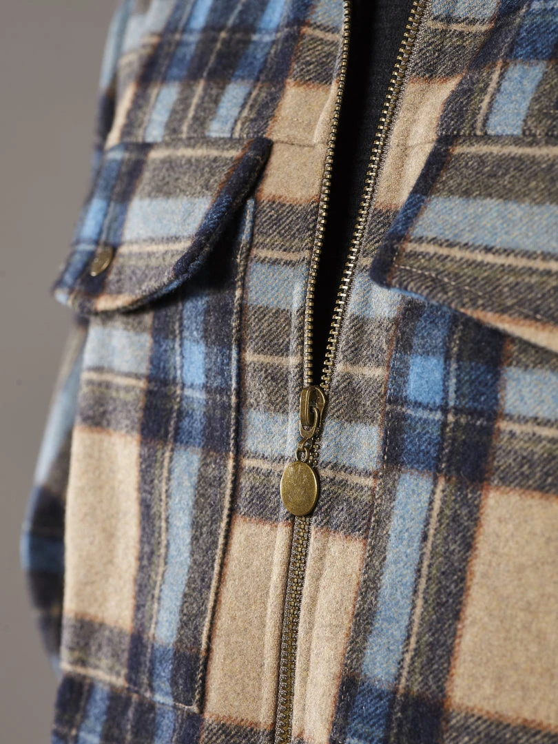Just Another Fisherman Apparel CABIN CHECK JACKET - TAN/BLUE 9 Just Another Fisherman Apparel CABIN CHECK JACKET - TAN/BLUE