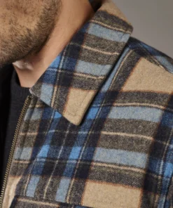 Just Another Fisherman Apparel CABIN CHECK JACKET - TAN/BLUE 14 Just Another Fisherman Apparel CABIN CHECK JACKET - TAN/BLUE