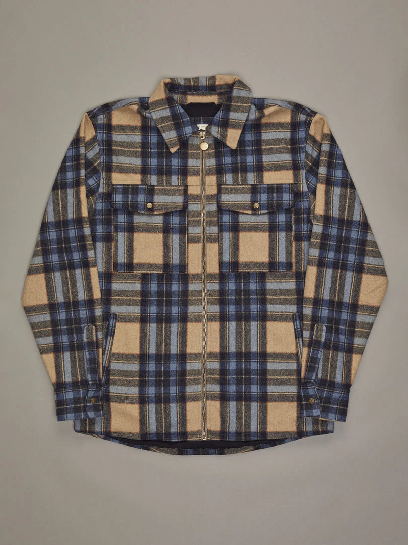 Just Another Fisherman Apparel CABIN CHECK JACKET - TAN/BLUE 3 Just Another Fisherman Apparel CABIN CHECK JACKET - TAN/BLUE