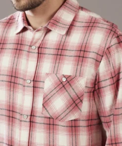 Just Another Fisherman Apparel CANAL SHIRT - SALMON/NATURAL CHECK