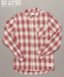 Just Another Fisherman Apparel CANAL SHIRT - SALMON/NATURAL CHECK