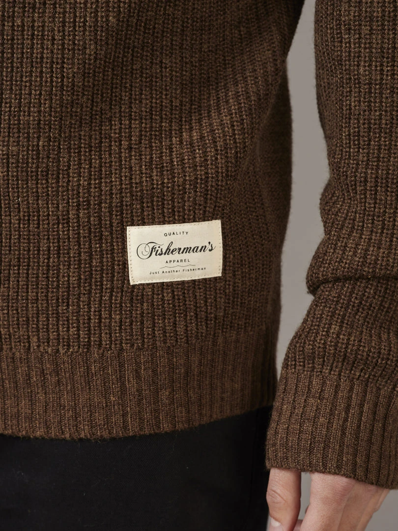 Just Another Fisherman DEEP SEA ZIP KNIT - BROWN 7 Just Another Fisherman DEEP SEA ZIP KNIT - BROWN
