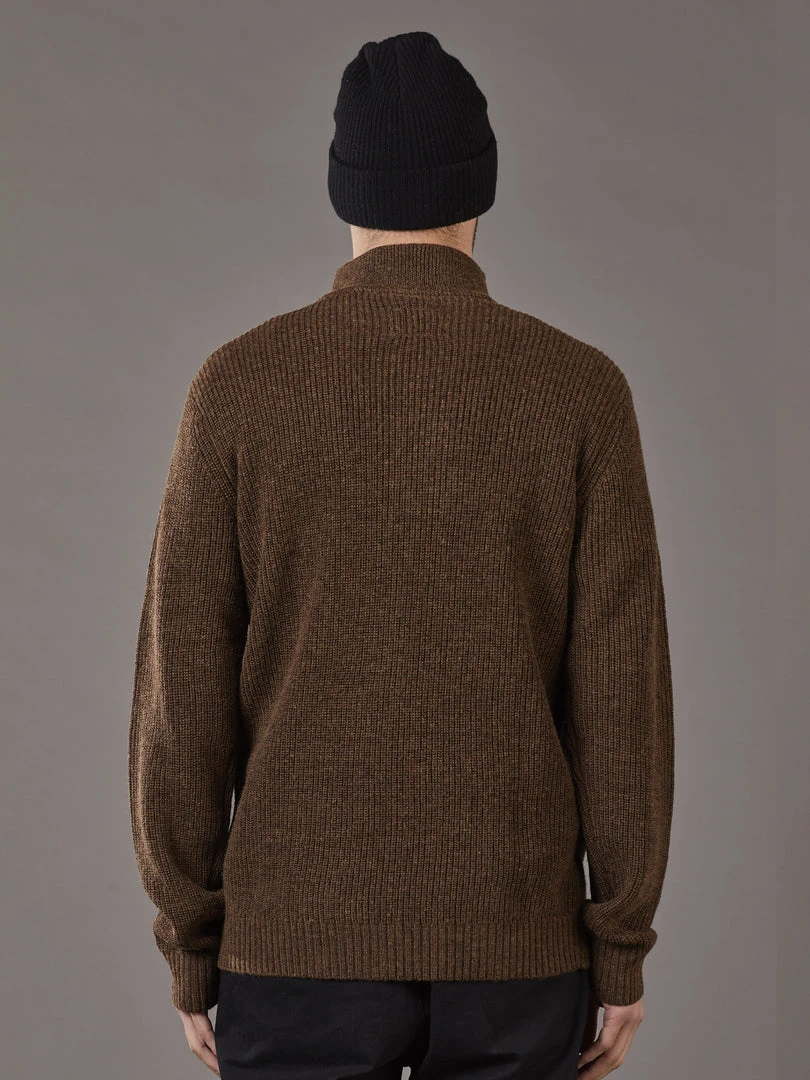 Just Another Fisherman DEEP SEA ZIP KNIT - BROWN 5 Just Another Fisherman DEEP SEA ZIP KNIT - BROWN