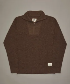 Just Another Fisherman DEEP SEA ZIP KNIT - BROWN