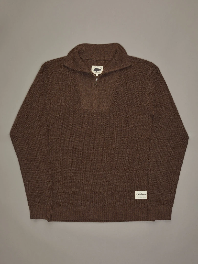 Just Another Fisherman DEEP SEA ZIP KNIT - BROWN 3 Just Another Fisherman DEEP SEA ZIP KNIT - BROWN