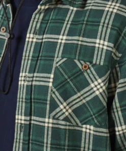 Just Another Fisherman FLANAGAN FLANNEL SHIRT - GREEN/NATURAL
