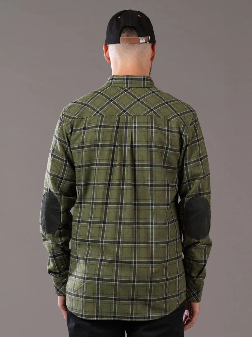 Just Another Fisherman Apparel FLANAGAN FLANNEL SHIRT - MILITARY OLIVE/BLACK CHECK 6 Just Another Fisherman Apparel FLANAGAN FLANNEL SHIRT - MILITARY OLIVE/BLACK CHECK