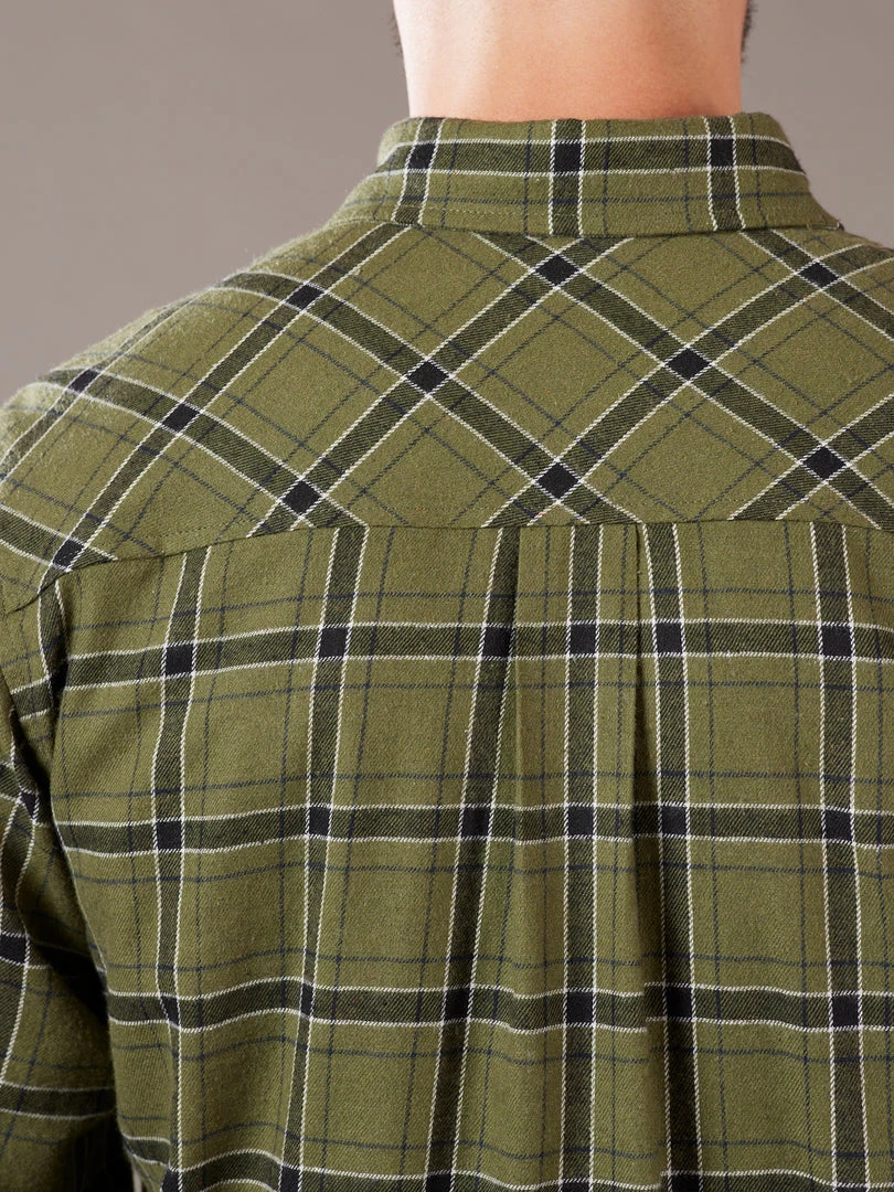 Just Another Fisherman Apparel FLANAGAN FLANNEL SHIRT - MILITARY OLIVE/BLACK CHECK 9 Just Another Fisherman Apparel FLANAGAN FLANNEL SHIRT - MILITARY OLIVE/BLACK CHECK