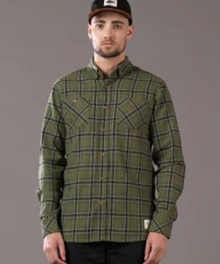 Just Another Fisherman Apparel FLANAGAN FLANNEL SHIRT - MILITARY OLIVE/BLACK CHECK 12 Just Another Fisherman Apparel FLANAGAN FLANNEL SHIRT - MILITARY OLIVE/BLACK CHECK