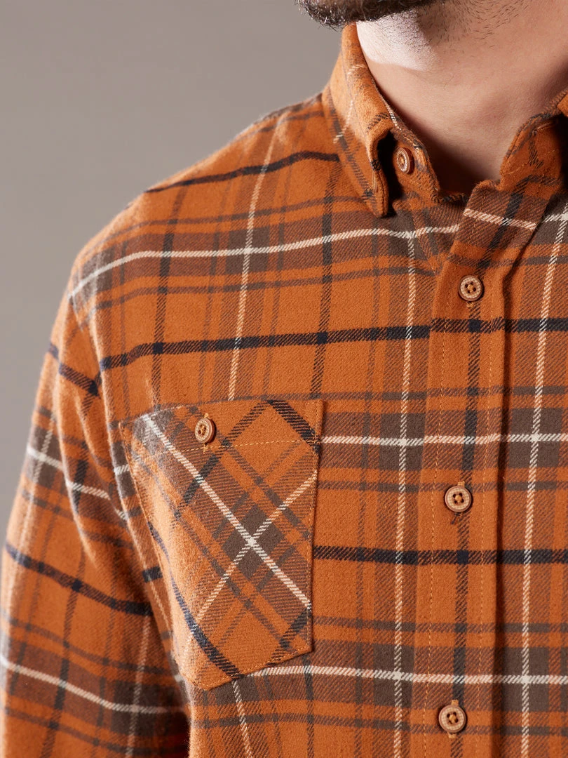 Just Another Fisherman FLANAGAN FLANNEL SHIRT - RUST/BROWN CHECK 8 Just Another Fisherman FLANAGAN FLANNEL SHIRT - RUST/BROWN CHECK
