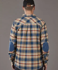 Just Another Fisherman Apparel FLANAGAN FLANNEL SHIRT - TAN/BLUE