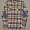 Just Another Fisherman Apparel FLANAGAN FLANNEL SHIRT - TAN/BLUE 2 Just Another Fisherman Apparel FLANAGAN FLANNEL SHIRT - TAN/BLUE