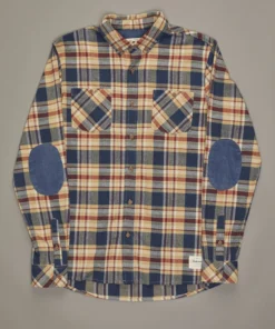 Just Another Fisherman Apparel FLANAGAN FLANNEL SHIRT - TAN/BLUE