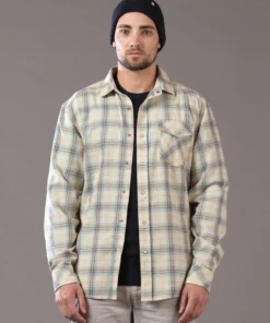 Just Another Fisherman JACK MAC SHIRT - SAND/BLUE/BROWN CHECK Apparel