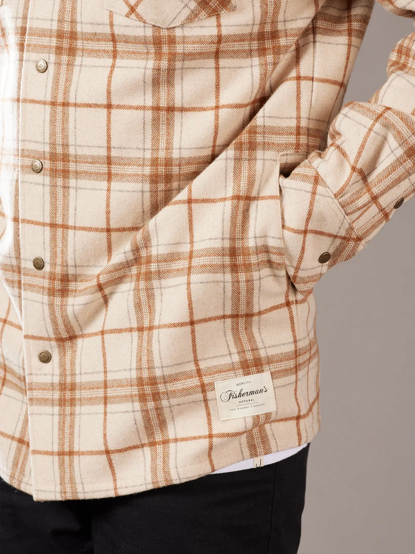 Just Another Fisherman LANDING CHECK JACKET - SAND/RUST 7 Just Another Fisherman LANDING CHECK JACKET - SAND/RUST