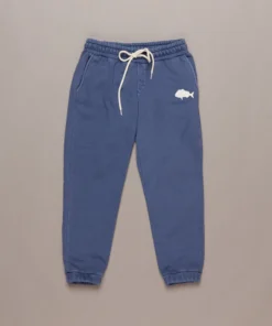 Just Another Fisherman LITTLE SNAPPER STAMP TRACKPANTS - OVERDYED MIDNIGHT NAVY