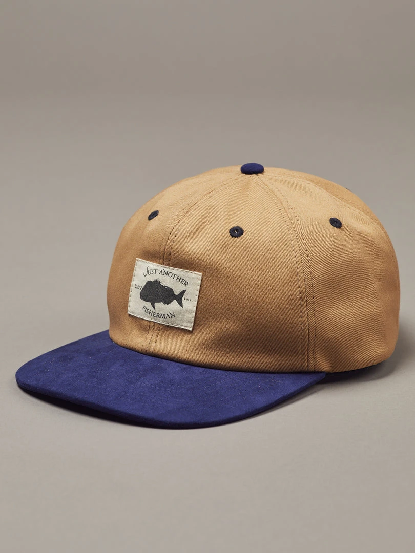 Just Another Fisherman OLD SEA DOG CAP - TAN/NAVY 3 Just Another Fisherman OLD SEA DOG CAP - TAN/NAVY