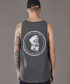 Just Another Fisherman OLD SEA DOG SINGLET - AGED BLACK