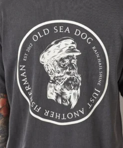 Just Another Fisherman Apparel OLD SEA DOG TEE - AGED BLACK/WHITE