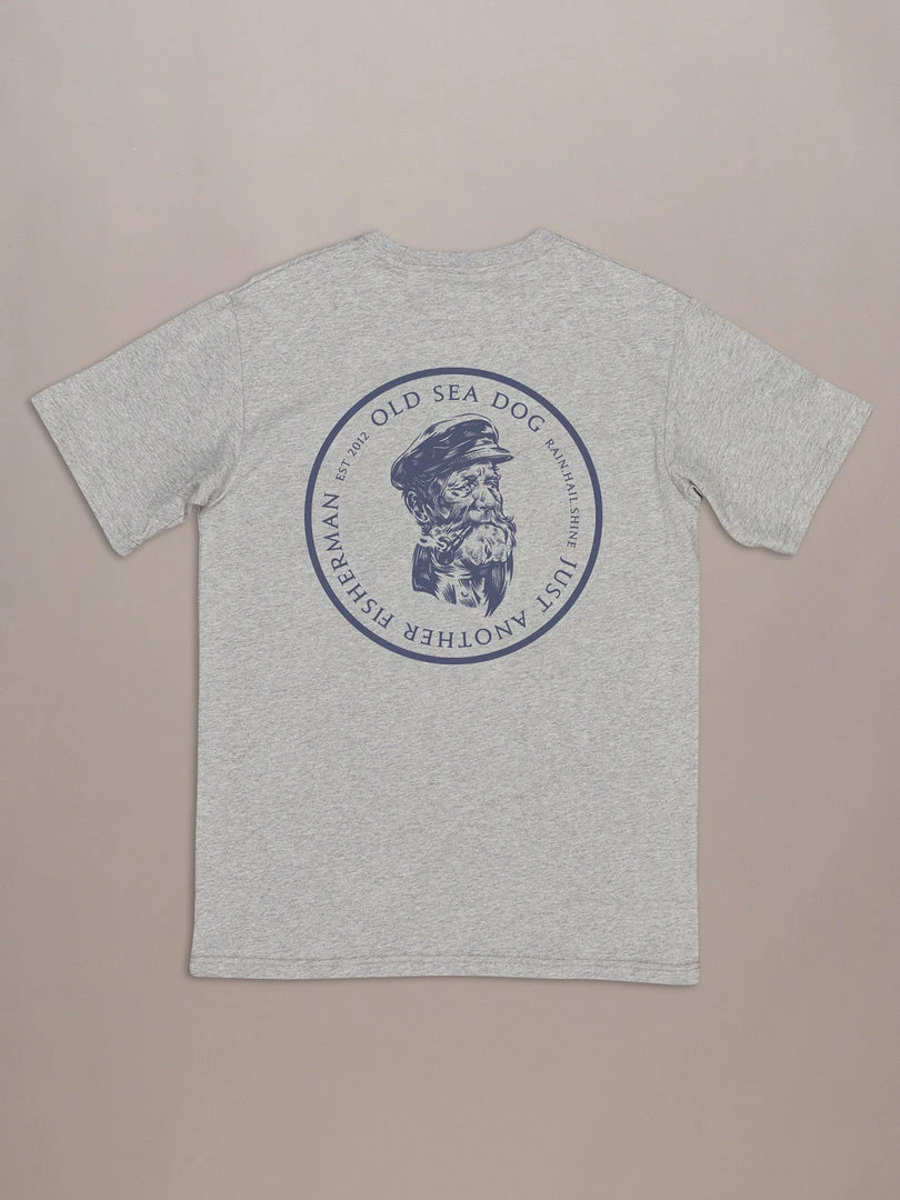 Just Another Fisherman OLD SEA DOG TEE - GREY MARLE/NAVY 6 Just Another Fisherman OLD SEA DOG TEE - GREY MARLE/NAVY