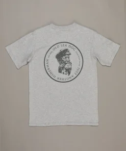Just Another Fisherman OLD SEA DOG TEE - GREY MARLE/GREEN