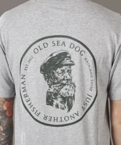 Just Another Fisherman OLD SEA DOG TEE - GREY MARLE/GREEN