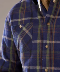 Just Another Fisherman Apparel SEAPORT SHEARLING SHIRT - NAVY/GREEN