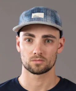 Just Another Fisherman Apparel SEAPORT 5 PANEL - BLUE/GREY CHECK