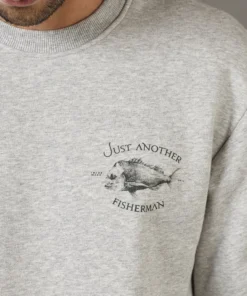 Just Another Fisherman Apparel SNAPPER LOGO CREW - GREY MARLE