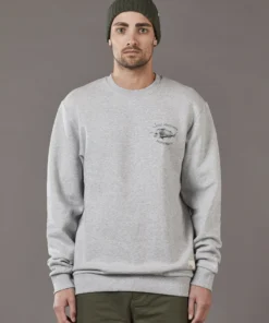 Just Another Fisherman Apparel SNAPPER LOGO CREW - GREY MARLE
