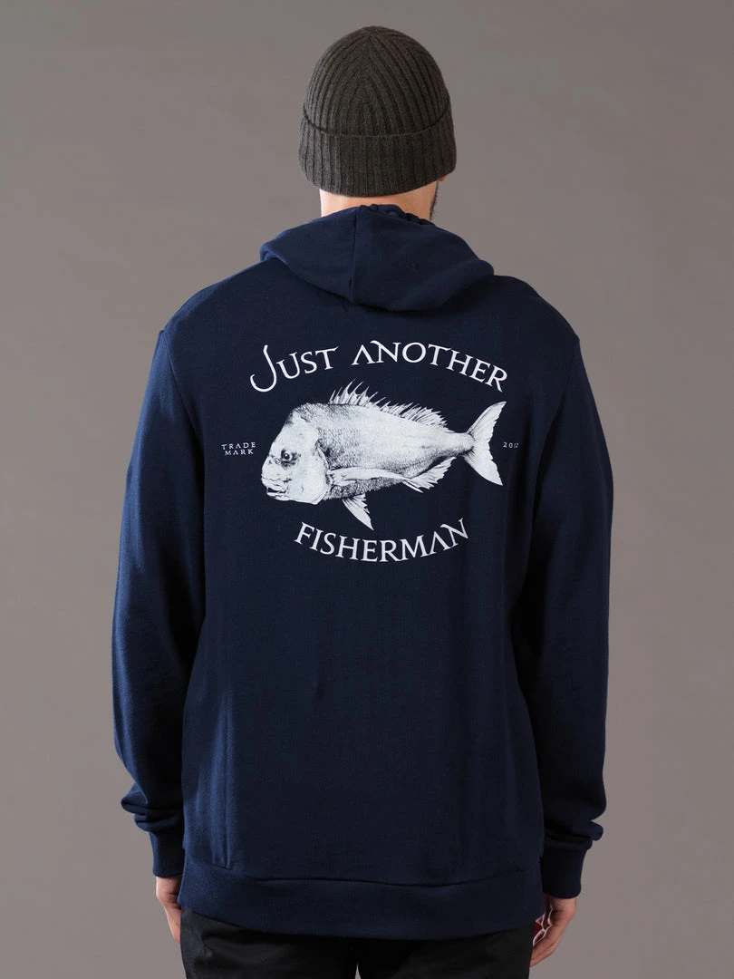 Just Another Fisherman Apparel SNAPPER LOGO HOOD - NAVY 4 Just Another Fisherman Apparel SNAPPER LOGO HOOD - NAVY