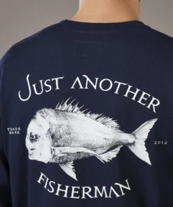 Just Another Fisherman Apparel SNAPPER LOGO LS TEE - NAVY
