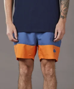 Just Another Fisherman Apparel SNAPPER LOGO SHORTS - BLUE/ORANGE