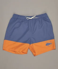 Just Another Fisherman Apparel SNAPPER LOGO SHORTS - BLUE/ORANGE