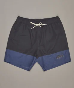 Just Another Fisherman Apparel SNAPPER LOGO SHORTS - CHARCOAL/BLUE